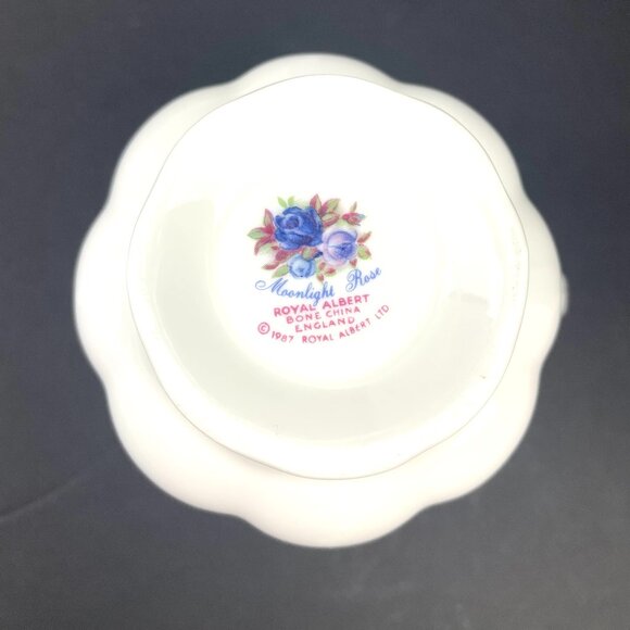 Vtg 1987 Royal Albert Moonlight Rose Bone China Creamer Saucer England - Picture 12 of 12